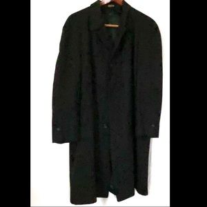 Burton’s Black Tweed Overcoat Half Lined Chest 52